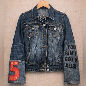 Triple Five Soul Dark Blue Kids Denim Jacket with Contrast Cuffs